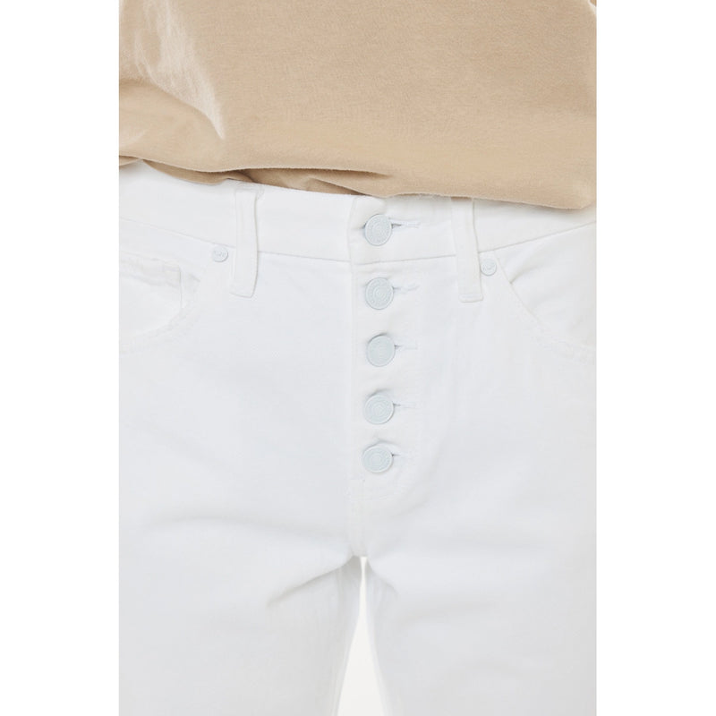 KanCan White Button Fly Denim