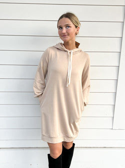 Stone French Terry Hoodie Dress