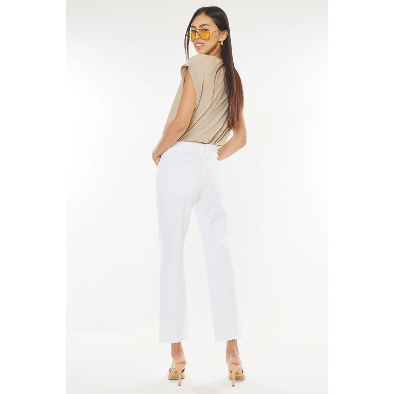 KanCan White Button Fly Denim