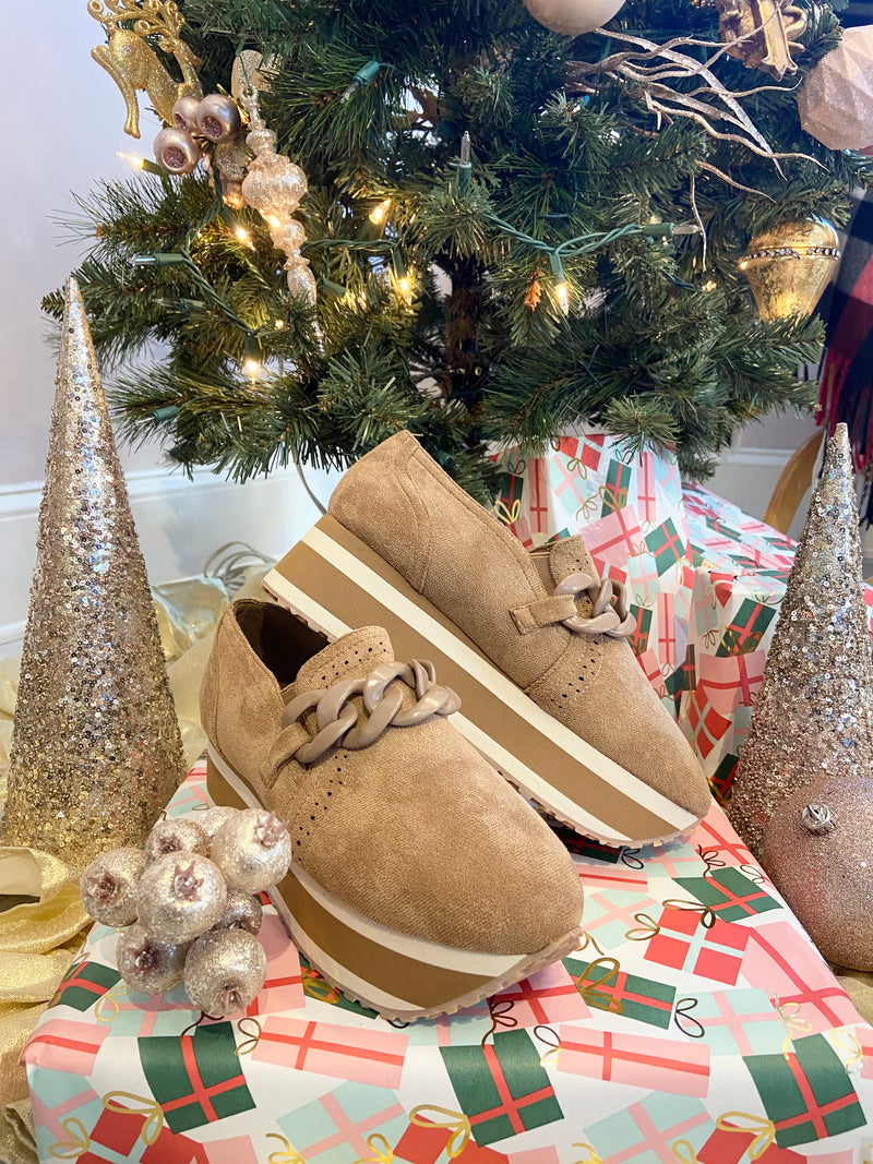 Taupe Platform Loafers