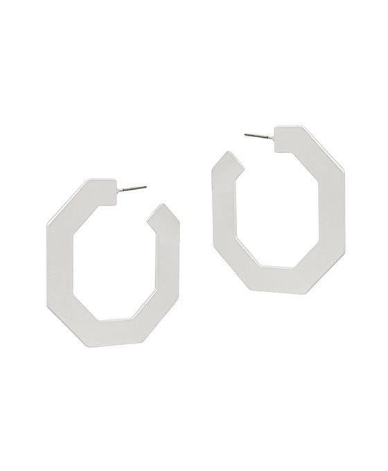 Metal Geo Hoop Earrings (2 colors)
