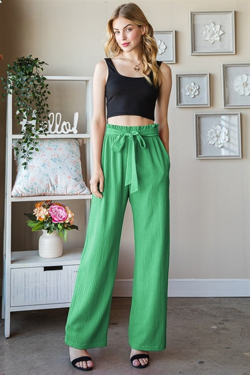 Kelly Green Wide Leg Pants