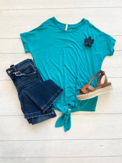 Teal Knot Top