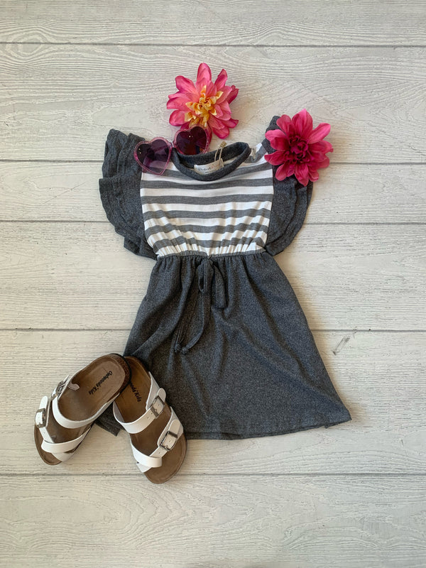 Charcoal Striped Dress