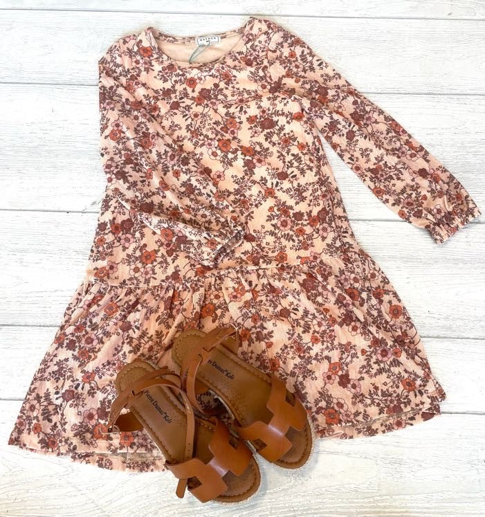 Peach Antique Floral Dress