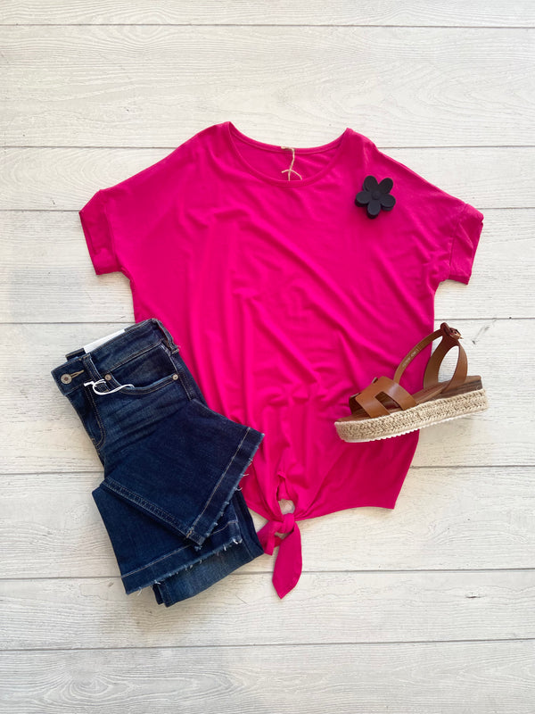 Fuchsia Knot Top