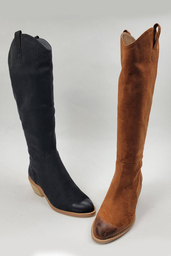 Black Knee High Cowgirl Boot