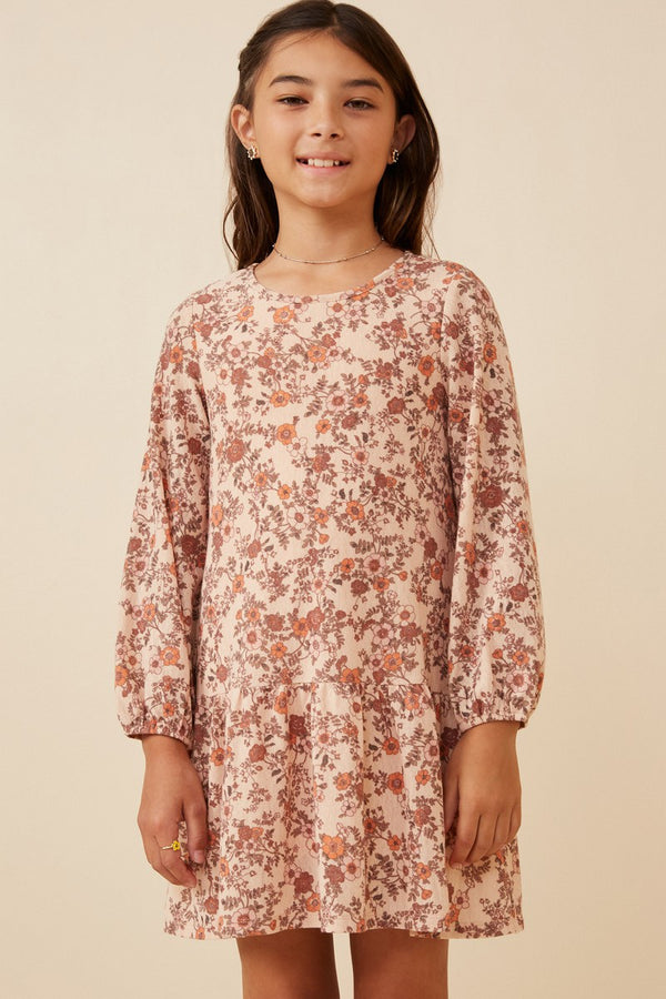 Peach Antique Floral Dress