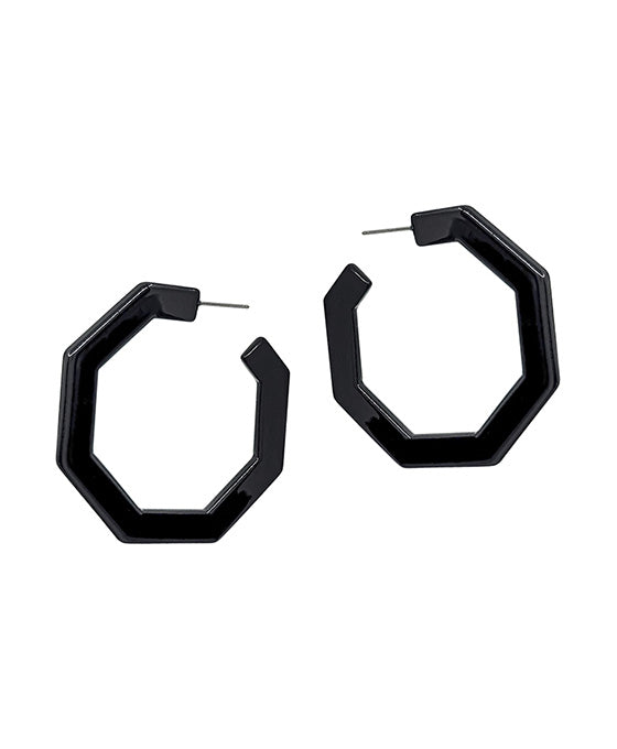 Geo Shape Hoop Earrings (4 colors)